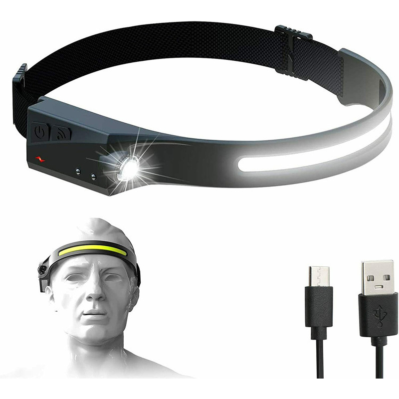 LED priekinis žibintas su judesio jutikliu IPX4 USB-C 1200 mAh juodas
