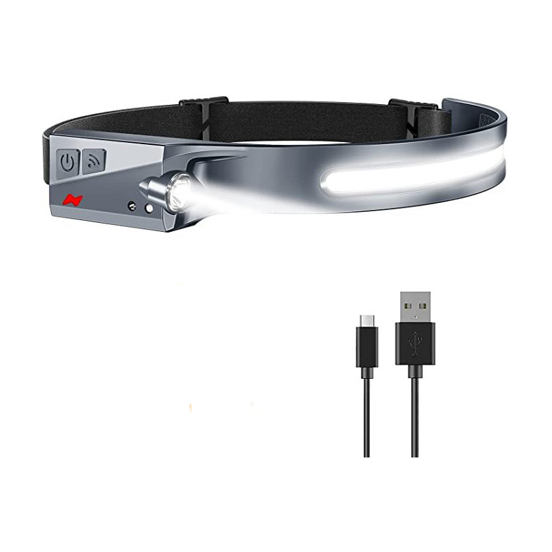 LED priekinis žibintas su judesio jutikliu IPX4 USB-C 1200 mAh juodas
