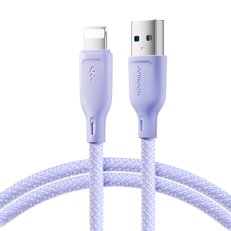 
Kabelis iPhone Multi-Color Series USB-A - Lightning 3A 1m violetinis

