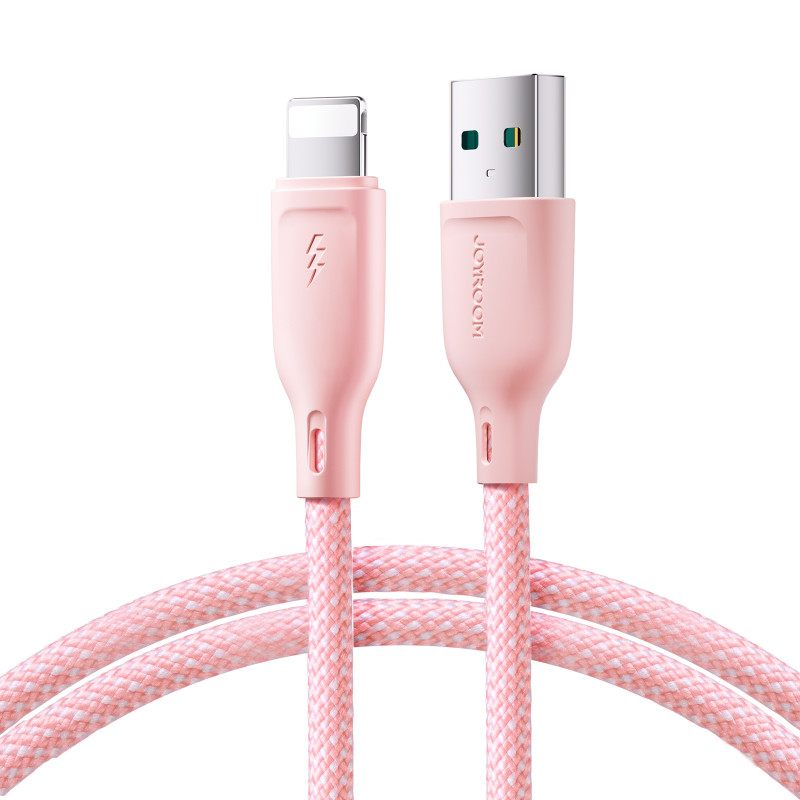 
Kabelis iPhone Multi-Color Series USB-A - Lightning 3A 1m rožinis
