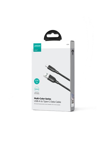 
Multi-Color Series USB-A – USB-C laidas 100W greitas perdavimas 1m juodas
