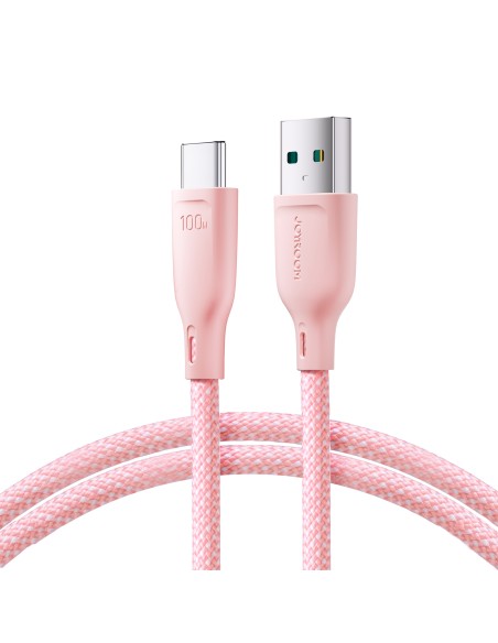 
Multi-Color Series USB-A – USB-C laidas 100W greitas perdavimas 1m rožinis
