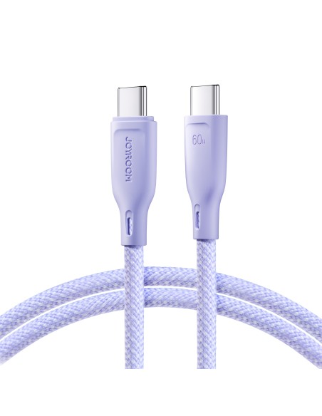 
Multi-Color Series USB-C – USB-C laidas 60W greitas perdavimas 1m violetinė
