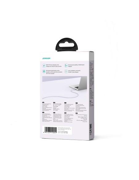 
Multi-Color Series USB-C – USB-C laidas 60W greitas perdavimas 1m violetinė
