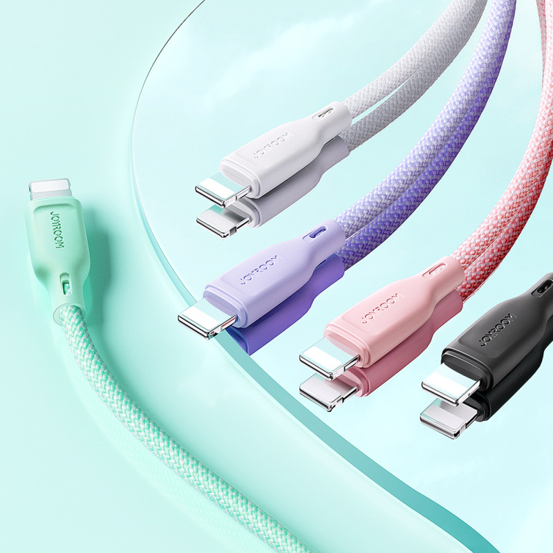 
Multi-Color Series USB-C – USB-C laidas 60W greitas perdavimas 1m violetinė
