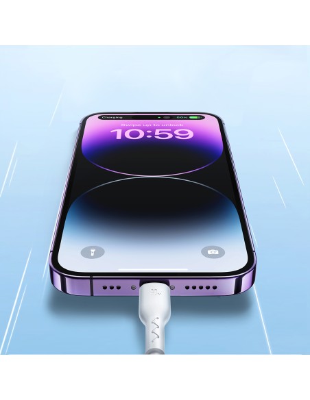 
Kabelis iPhone Flash-Charge Series USB-C - Lightning 30W 1m baltas
