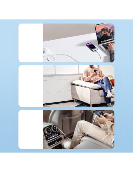 
Kabelis iPhone Flash-Charge Series USB-C - Lightning 30W 1m baltas
