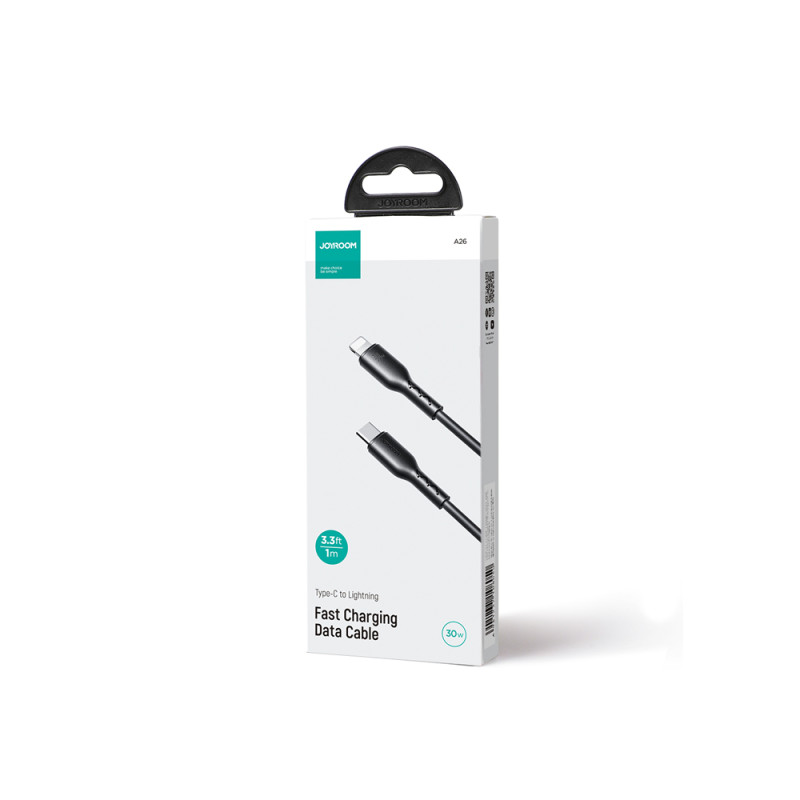 Kabelis iPhone Flash-Charge Series USB-C - Lightning 30W 1m juodas