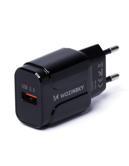 USB 3.0 sieninis įkroviklis juodas