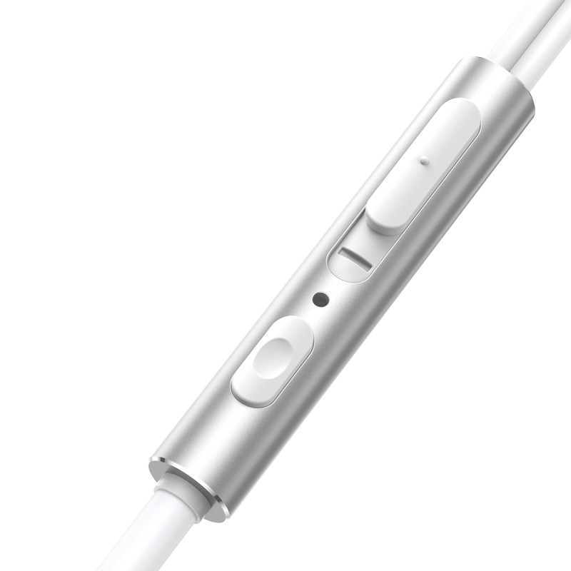 SuperBAS Wired Series JR-EW06 laidinės ausinės, metalinės sidabrinės ir baltos spalvos