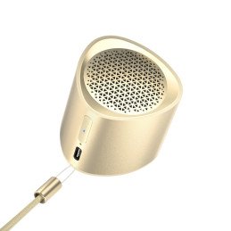 
Mažas Mini TWS Nimo Bluetooth 5.3 5W belaidis garsiakalbis, auksinis

