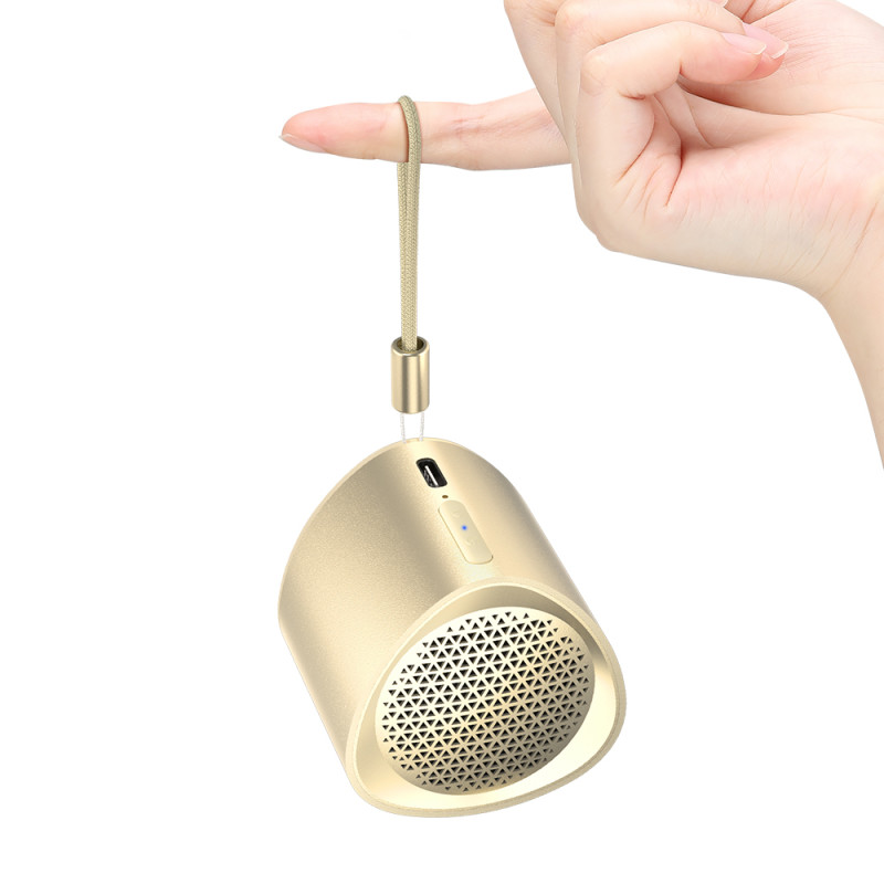 Mažas Mini TWS Nimo Bluetooth 5.3 5W belaidis garsiakalbis, auksinis