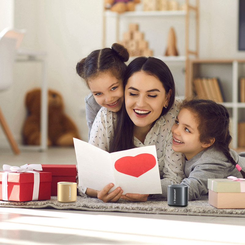 Mažas Mini TWS Nimo Bluetooth 5.3 5W belaidis garsiakalbis, auksinis