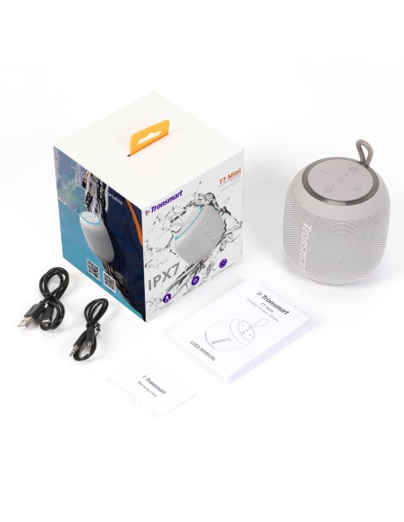 
T7 Mini Bluetooth 5.3 IPX7 15W belaidė kolonėlė, pilka
