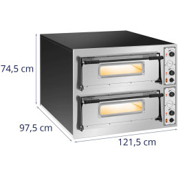 
Profesionali dviejų kamerų picos krosnelė 12 picų. 32 cm 14400 W
