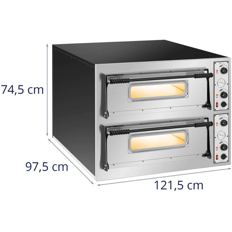 Profesionali dviejų kamerų picos krosnelė 12 picų. 32 cm 14400 W