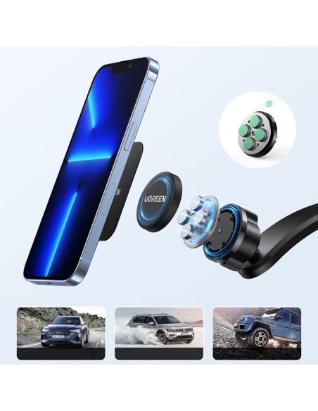 Magnetinis automobilio telefono laikiklis kabinos priekiniam stiklui juodas Magnetinis automobilio telefono laikiklis kabinos priekiniam stiklui juodas