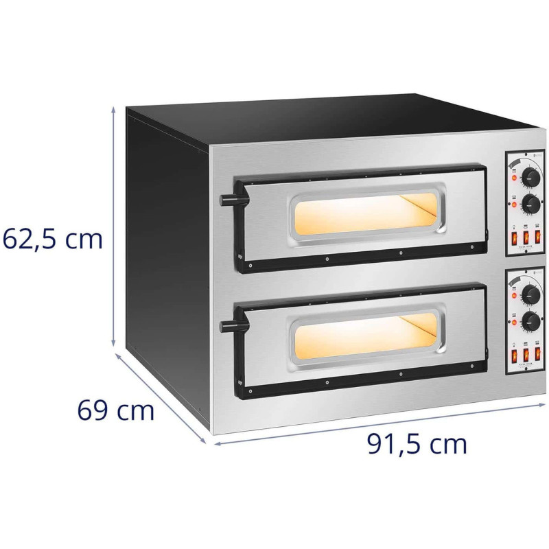 Profesionali dviejų kamerų picos orkaitė 2 picoms. 45 cm 8000 W