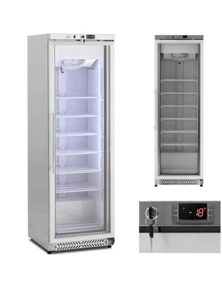 
Stiklinio stalčiaus šaldiklis su užraktu, iki -18 C, 380 L
