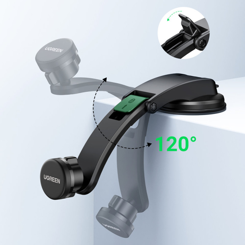 Magnetinis automobilio telefono laikiklis kabinos priekiniam stiklui juodas