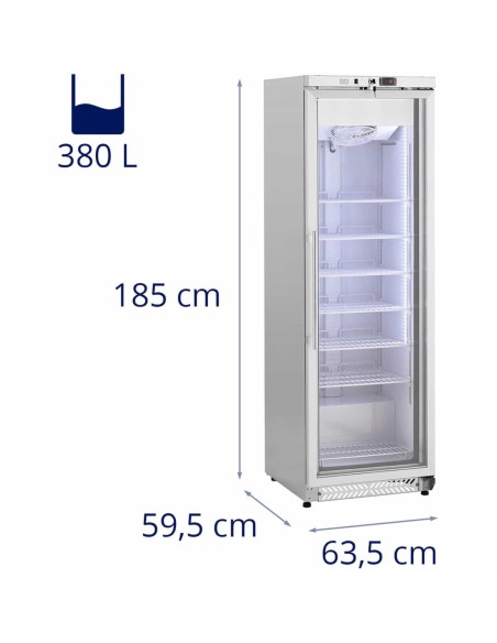 
Stiklinio stalčiaus šaldiklis su užraktu, iki -18 C, 380 L
