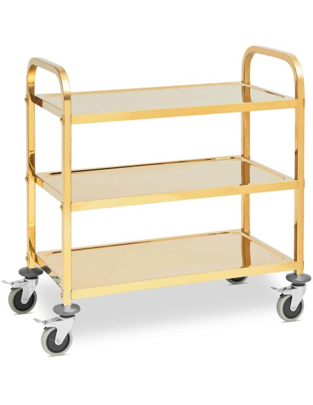 
Maitinimo padavėjo serviravimo vežimėlis 3 lentynos 79,5 x 44,5 cm iki 240 kg - auksinis
