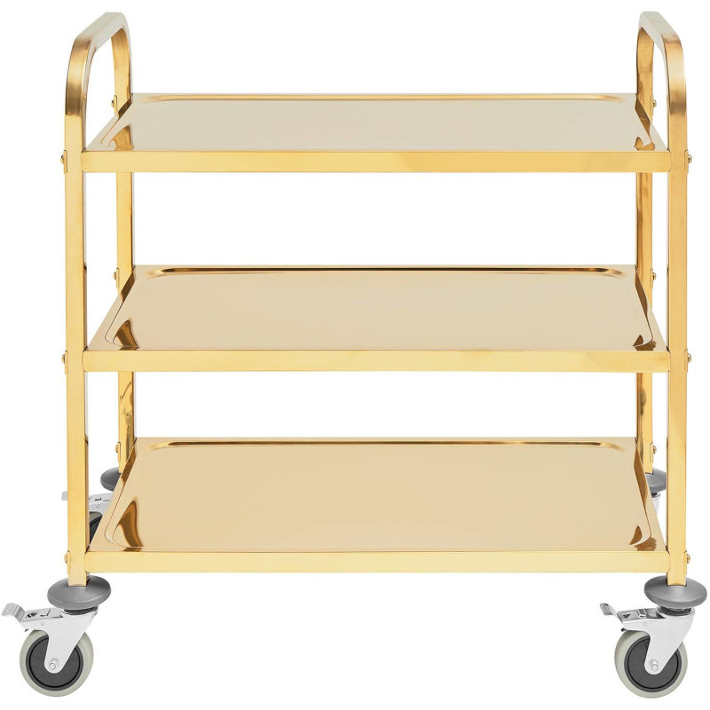 
Maitinimo padavėjo serviravimo vežimėlis 3 lentynos 79,5 x 44,5 cm iki 240 kg - auksinis
