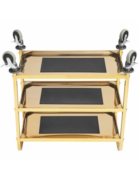 
Maitinimo padavėjo serviravimo vežimėlis 3 lentynos 79,5 x 44,5 cm iki 240 kg - auksinis
