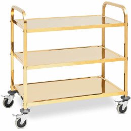 
Maitinimo padavėjo serviravimo vežimėlis 3 lentynos 89,5 x 49,5 cm iki 240 kg - auksinis
