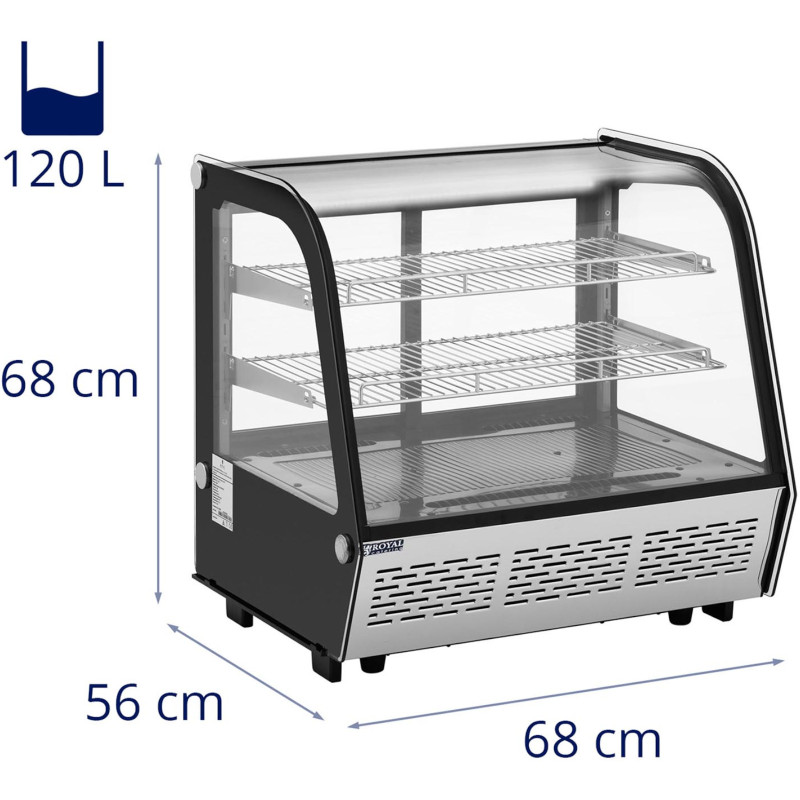 
Šaldymo vitrina, stiklas, 3 lygiai, 120 l
