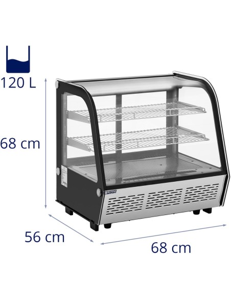 
Šaldymo vitrina, stiklas, 3 lygiai, 120 l
