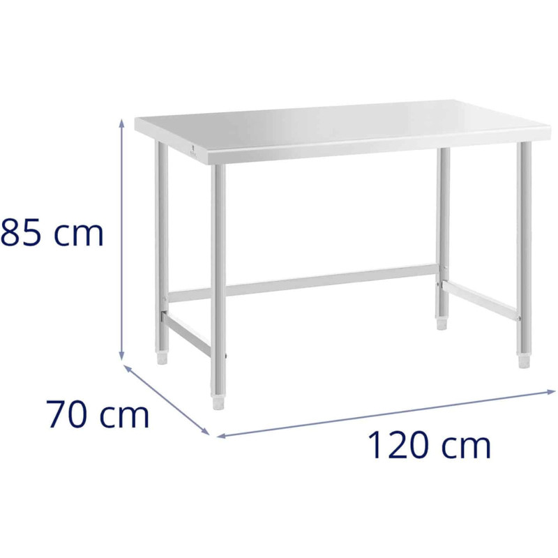 Stalas, centrinis plieninis stalviršis, 120 x 70 cm, iki 93 kg