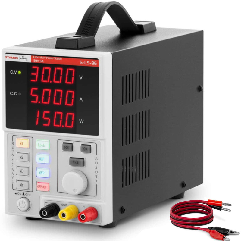 
Laboratorinio aptarnavimo maitinimas su LED atminties funkcija 0-30 V 0-5 A DC 150 W
