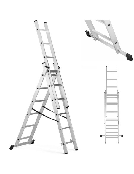 Aliuminio kopėčios, 3 x 6 laipteliai, aukštis 321 cm, iki 150 kg
 
Aliuminio kopėčios, 3 x 6 laipteliai, aukštis 321 cm, iki 150 kg