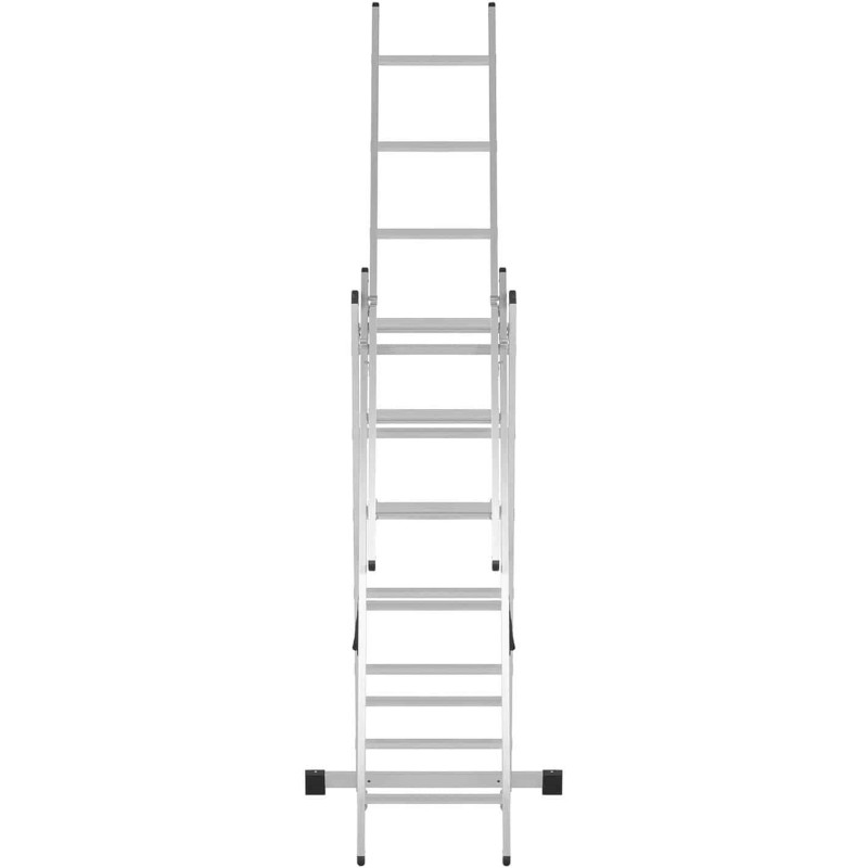 Aliuminio kopėčios, 3 x 6 laipteliai, aukštis 321 cm, iki 150 kg