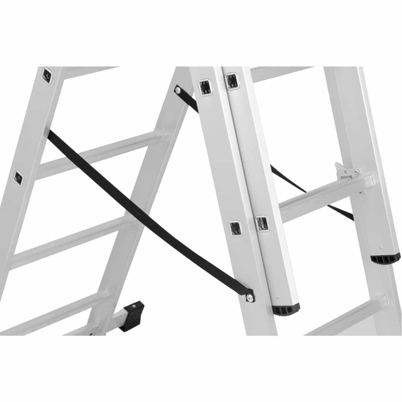 Aliuminio kopėčios, 3 x 6 laipteliai, aukštis 321 cm, iki 150 kg