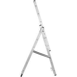 
Aliuminio kopėčios, 3 x 6 laipteliai, aukštis 321 cm, iki 150 kg
