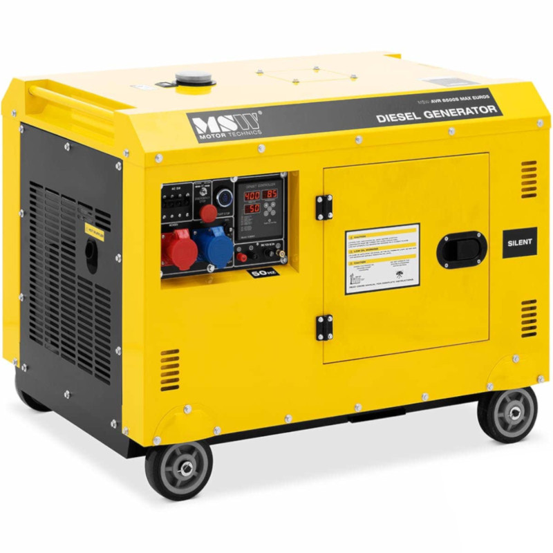 Dyzelinių generatorių komplektas ant ratų 240/ 400 V 8500 W 10 kVA 30 l