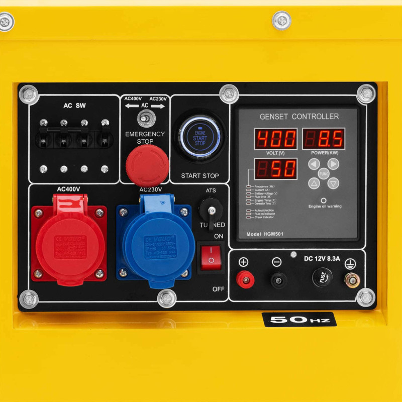 Dyzelinių generatorių komplektas ant ratų 240/ 400 V 8500 W 10 kVA 30 l
