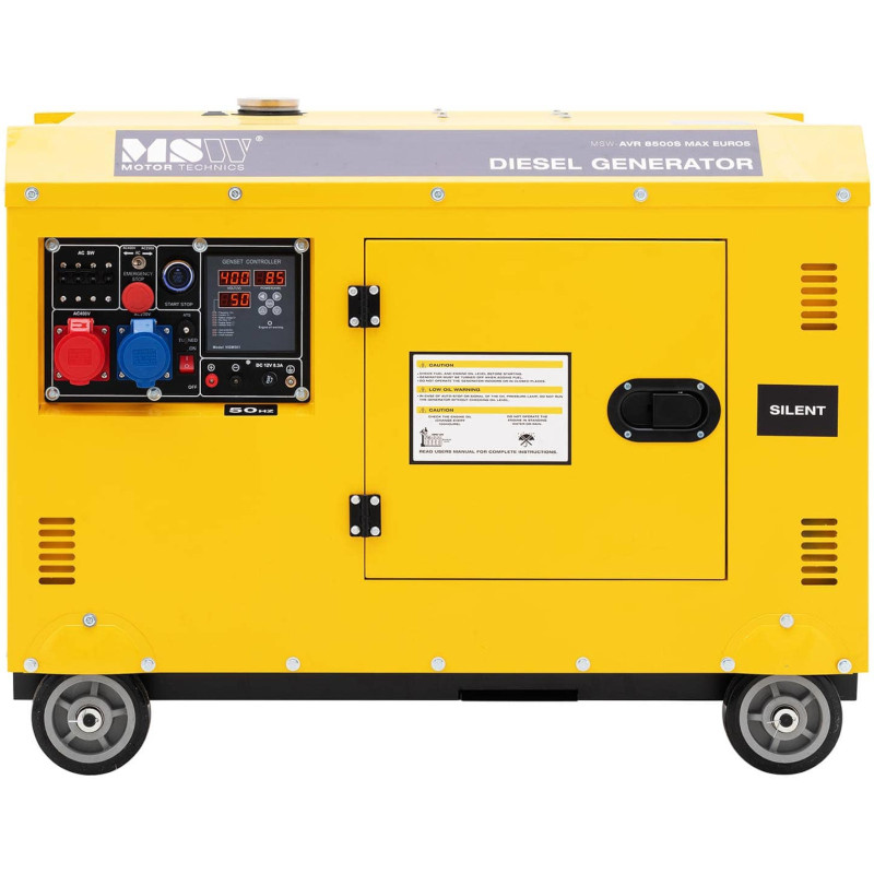 Dyzelinių generatorių komplektas ant ratų 240/ 400 V 8500 W 10 kVA 30 l