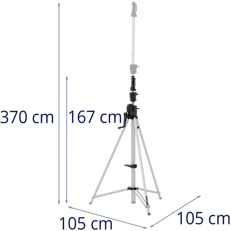 Scenos DJ kolonėlės apšvietimo stovas, 167-370 cm, iki 50 kg