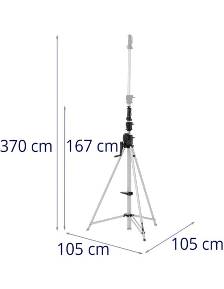 Scenos DJ kolonėlės apšvietimo stovas, 167-370 cm, iki 50 kg
 
Scenos DJ kolonėlės apšvietimo stovas, 167-370 cm, iki 50 kg