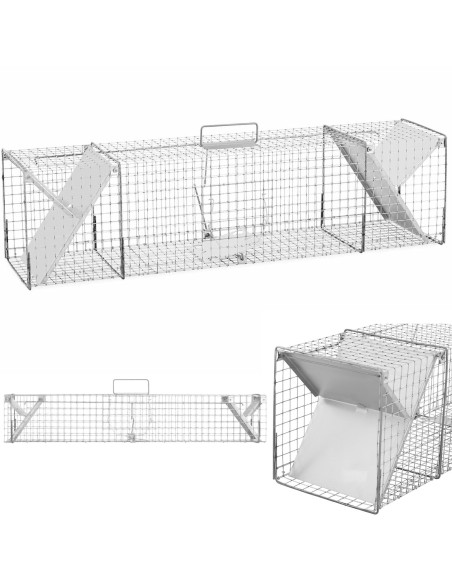 
Gyvi gaudyklė kiaunėlėms, žiurkėms, lapėms, 122 x 29 x 32,5 cm, akių dydis: 25 x 25 mm
