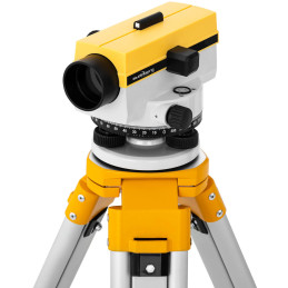 Optinis savaime išsilyginantis nivelyras su trikoju ir lazdele – padidinimas 24x sk. 36 mm