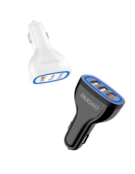 
Automobilinis įkroviklis 3x USB Quick Charge 3.0 QC3.0 2.4A 18W juodas
