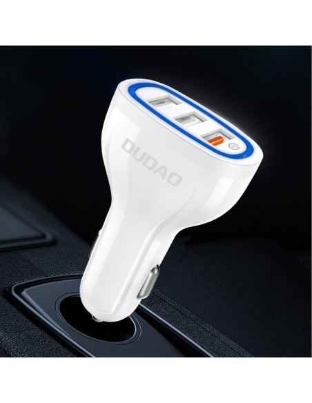 
Automobilinis įkroviklis 3x USB Quick Charge 3.0 QC3.0 2.4A 18W juodas

