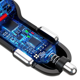 
Automobilinis įkroviklis 3x USB Quick Charge 3.0 QC3.0 2.4A 18W juodas
