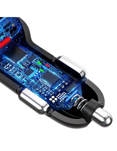 
Automobilinis įkroviklis 3x USB Quick Charge 3.0 QC3.0 2.4A 18W juodas
