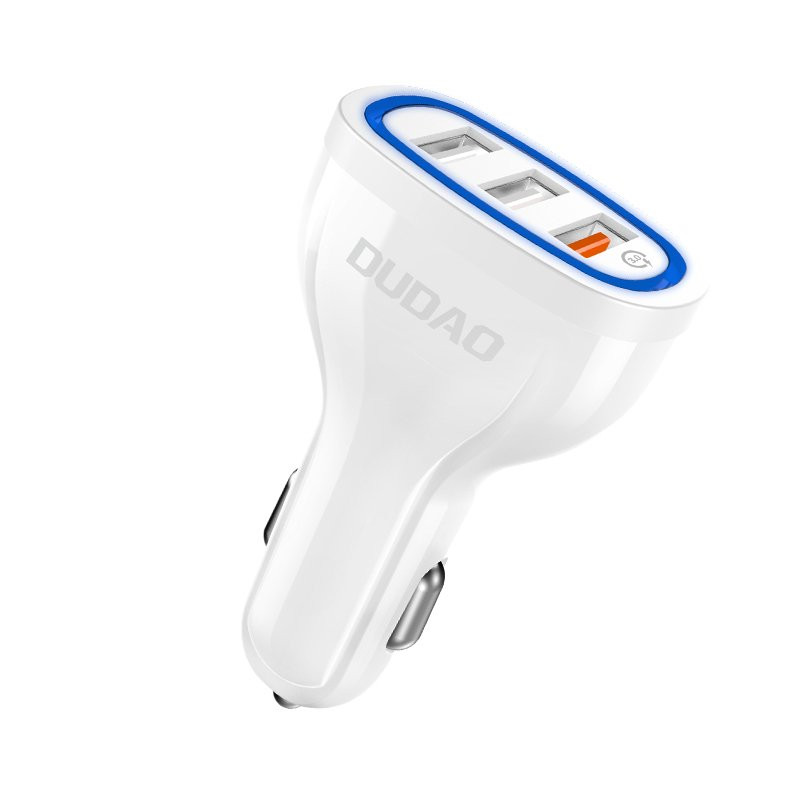 
Automobilinis įkroviklis 3x USB Quick Charge 3.0 QC3.0 2.4A 18W balta
