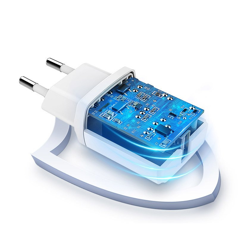 
Mažas USB 2.1A telefono pakrovėjas, juodas
